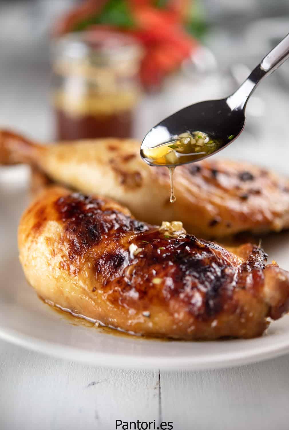 Adobo de pollo con miel y ajo