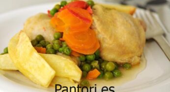 Pollo arvejado con papas