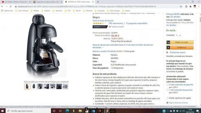 Cafetera Espresso Severin Ka 5978