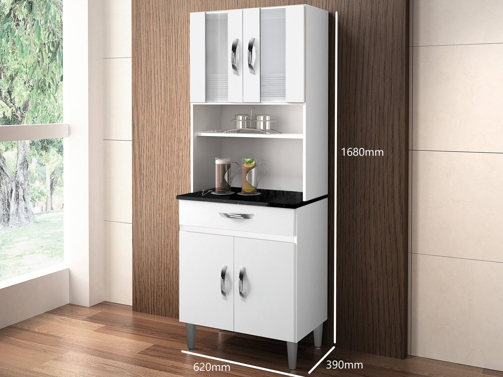 Optimiza tu cocina con un armario alto para microondas